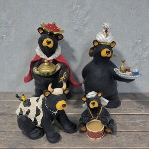 Bearfoots Beartivity III Nativity 4pc Set 50479 Jeff Fleming Big Sky Carvers